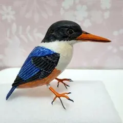 小さなバードカービング ルリビタキ（とまり脚） 野鳥 木彫り - メルカリ