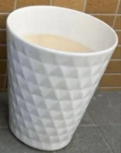 @wv@植木鉢 陶器製 ホワイト デザイン鉢 胡蝶蘭 大型 1個