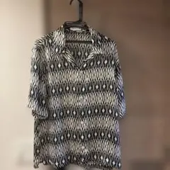 ZARA メンズ 半袖シャツ 総柄 モノトーン　長袖　ブラック　セットのサムネイル