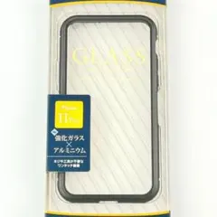 新品 iPhone 11 Pro 保護 ガラス アルミケース 透明 黒 ブラック