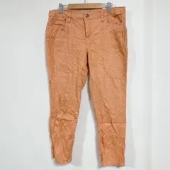 アールジーン クロップドパンツ ドット L 橙 綿 テーパード ストレッチのサムネイル