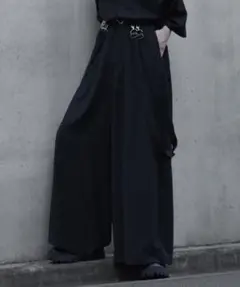 cussil ドレープルーズシルエットハイウエストフルレングスダブルサスペンダー