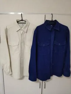 美品　ユニクロ　デニムジャージーオーバーシャツ　Mサイズ　2枚セット