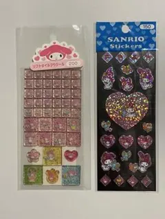 平成レトロ当時物　マイメロ　シール2点　ソフトタイルシール　ホログラムシール