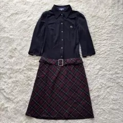 【美品 】バーバリーブルーレーベル 切替えワンピース 38 ノバチェック ベルトのサムネイル