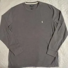 ポロ ラルフローレン　サーマル　長袖Tシャツ　ダークグレー　ワッフル　XL　現行