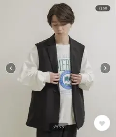 ライトスルーサイドスリットベスト　ブラックのサムネイル