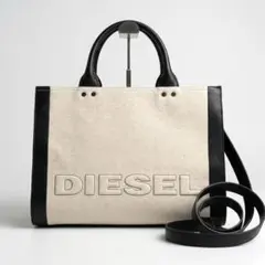 【現行☆美品】ディーゼル 異素材ミックス ハンドバッグ 2way トートバッグ
