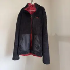 PUMA フリースジャケット ブラック/レッド