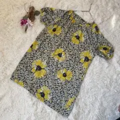 美品！La TOTALITE 花柄ワンピース38(L) 半袖
