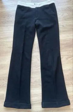 【美品】Ambient ブラック フレアパンツ　リブ編み