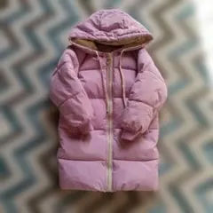 薄紫 フード付き中綿コート