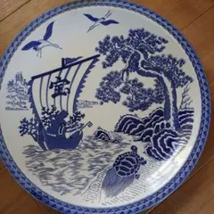 陶器皿　大皿　風景画