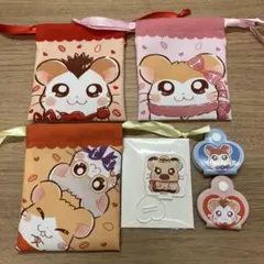 ハム太郎 セリア 巾着 コードホルダー アクスタ 6点セット