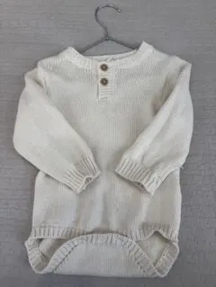 アイボリー ニットロンパース 80