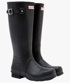 【新品未使用】 HUNTER ハンター　レインブーツ　ロングブーツ　ブラック