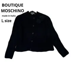 美品　MOSCHINO イタリア製　バラ　ブラックニットカーディガンのサムネイル