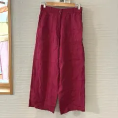 シップスSHIPS★リネンベイカーパンツ　サイズLピンク　T2614
