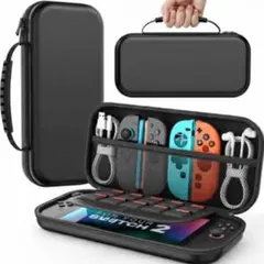 スイッチ２　Switch2 ケース 収納バッグ大容量 防滴 ブラック 耐衝撃
