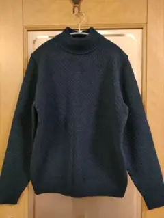 【新品】 UNIQLO ハイネックセータ メンズ M 紺 メンズ レディース兼用