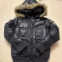 BLOC 黒いファー付きダウンコートＶ（110サイズ程度）