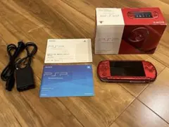 動作確認済みSONY PSP 3000ラディアントレッド 本体充電器箱ジャンク品