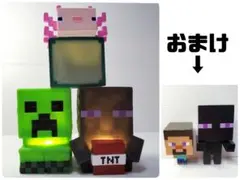 マイクラMinecraft★ガチャ マインクラフトライトマスコット 3種+おまけ