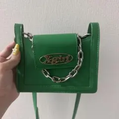 X-girl グリーン ショルダーバッグ