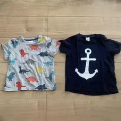 H&M 6-9M 恐竜、碇マーク半袖2枚セット