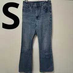 GU ジーユー ミドルライズフレアジーンズ 344642 S ライトブルー