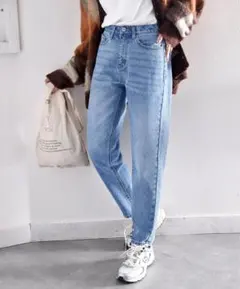 CLASSICAL ELF ハイウエスト テーパード ジーンズ デニムパンツ