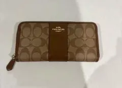 COACH ブラウン 長財布 シグネチャー モノグラム