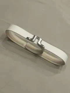 Ｊ.LINDEBERGホワイトレザー ベルト ゴルフ、レディース