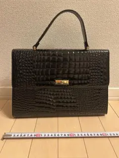 黒 クロコダイル　ハンドバッグ