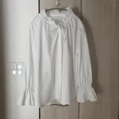 ユナイテッドアローズ フリルカラー フレアスリーブ ブラウス　ホワイト