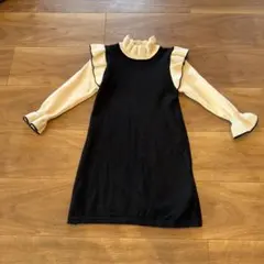 kidsニットフリルワンピース