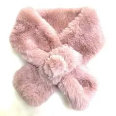 未使用品　フェイクファーマフラー　ローズピンク