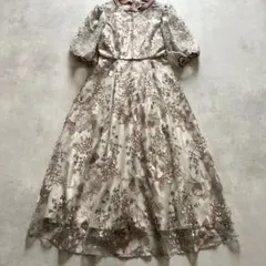 極美品近年モデルフラワーエンブロイダリードレス結婚式同窓会DorryDoll