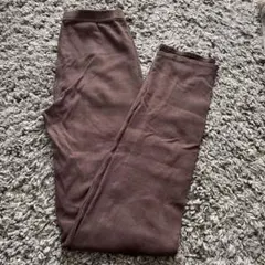 UNIQLOブラウンリブ編みレギンス ウエストゴム