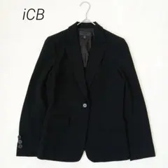 アイシービー　iCB テーラードジャケット　黒　S 日本製　1ボタン　背抜きのサムネイル