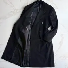 美品◆VALENTINO Rudy カシミヤ100 チェスター コート 黒 XL