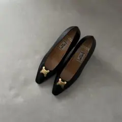 セリーヌ CELINE レザー ヒール パンプス トリオンフ金具 ブラックのサムネイル