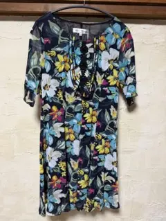 ⭐️新品未使用⭐️Super Beauty 花柄半袖パワーネットチュニック 44 