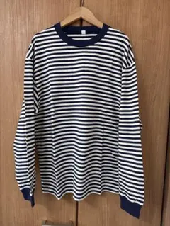 ☆送料込み☆新品同様UNIQLOボーダーロンT/Lサイズ