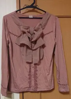 axes femme ビッグリボン 長袖 プルオーバー