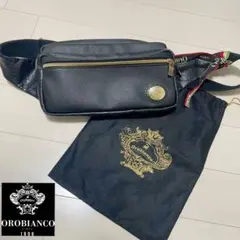 オロビアンコ　本革　レザー　クロコ型押し　ショルダーバッグ　金金具　保存袋付き