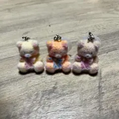 くま ミニチュアチャーム 3個セット めじるしアクセサリー フロッキー