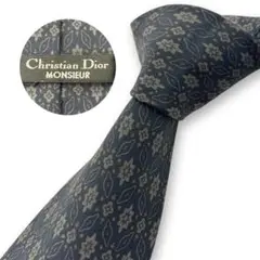 Christian Dior シルクネクタイ 小紋柄 幾何学柄 ネイビー