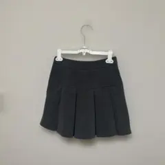 ダークグレー ミニ丈 プリーツスカート