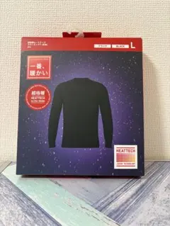 UNIQLO ヒートテック クルーネックT(長袖) Lブラック　メンズユニクロ